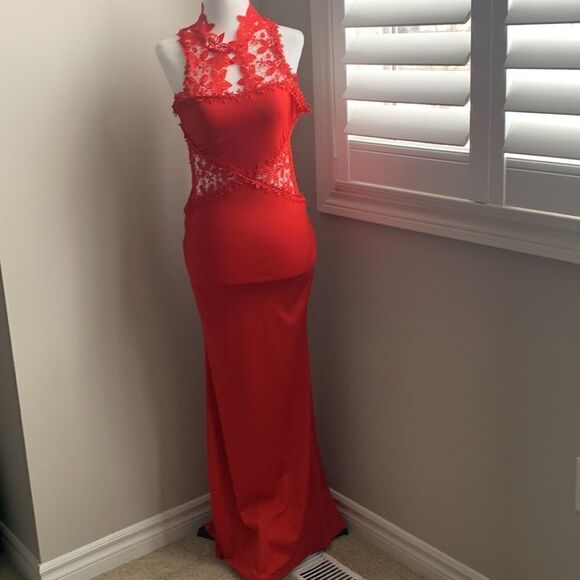 NWT GlorySunshine Sheath Sexy Lace Backless Mermaid Flare Dress - Picture 6 of 14